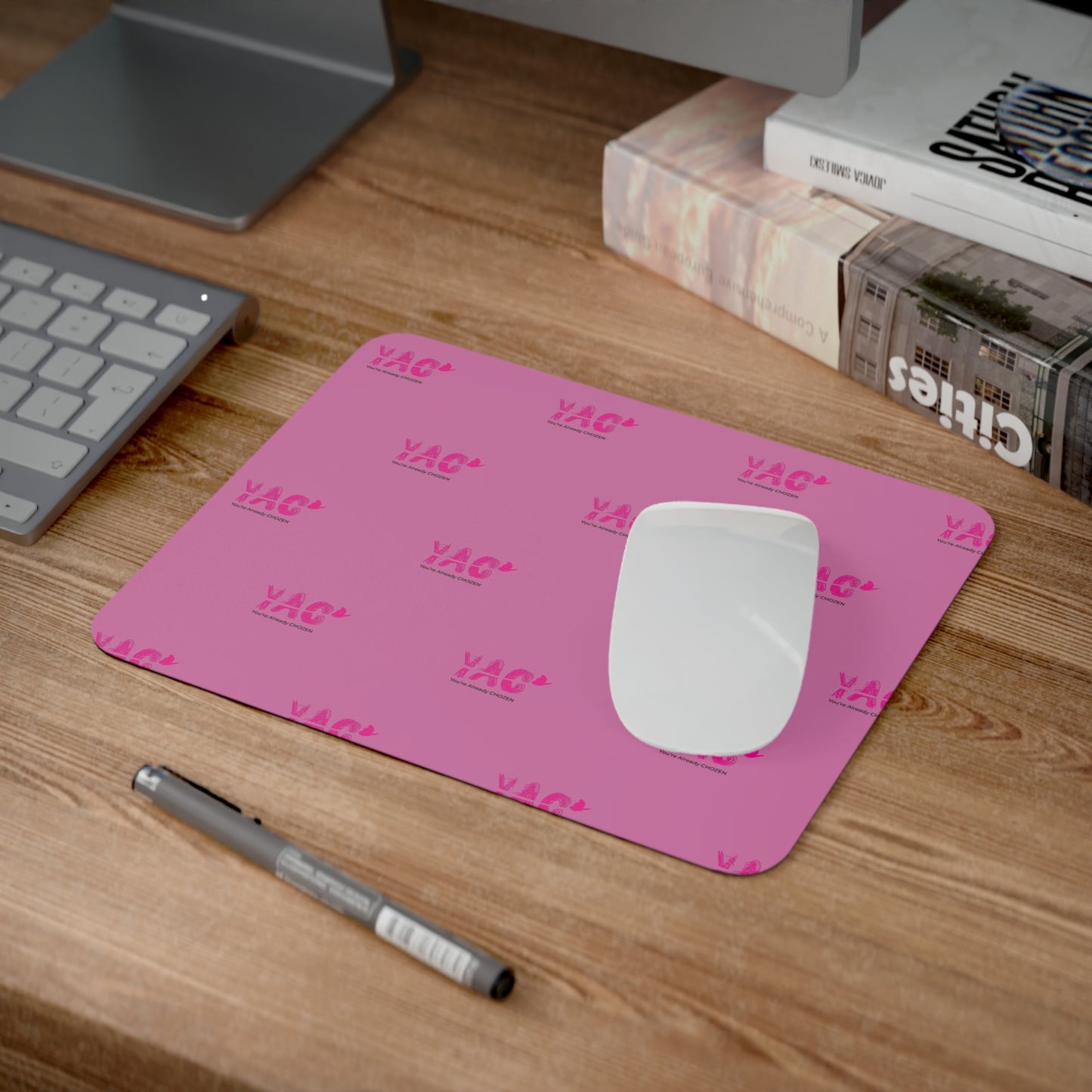 Vibrant YAC Desk Mouse Pad - Stylish Pink Gaming & Office Accessory