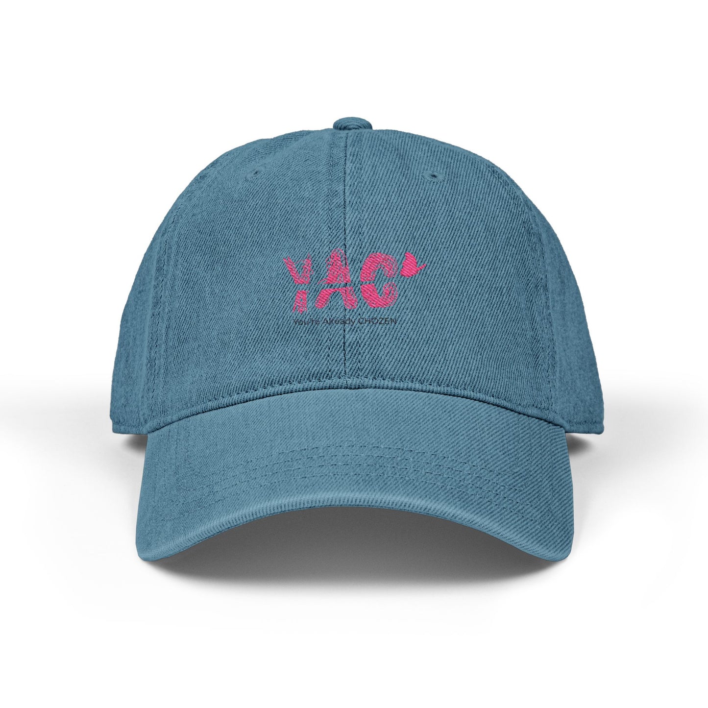 Cute Embroidered Denim Hat - YAC, Fashionable Cap, Gift for Him/Her, Casual Wear, Summer Accessory, Personalized Style