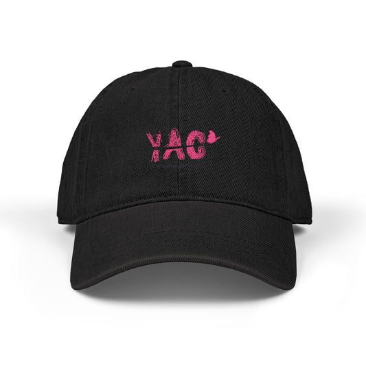 Cute Embroidered Denim Hat - YAC, Fashionable Cap, Gift for Him/Her, Casual Wear, Summer Accessory, Personalized Style