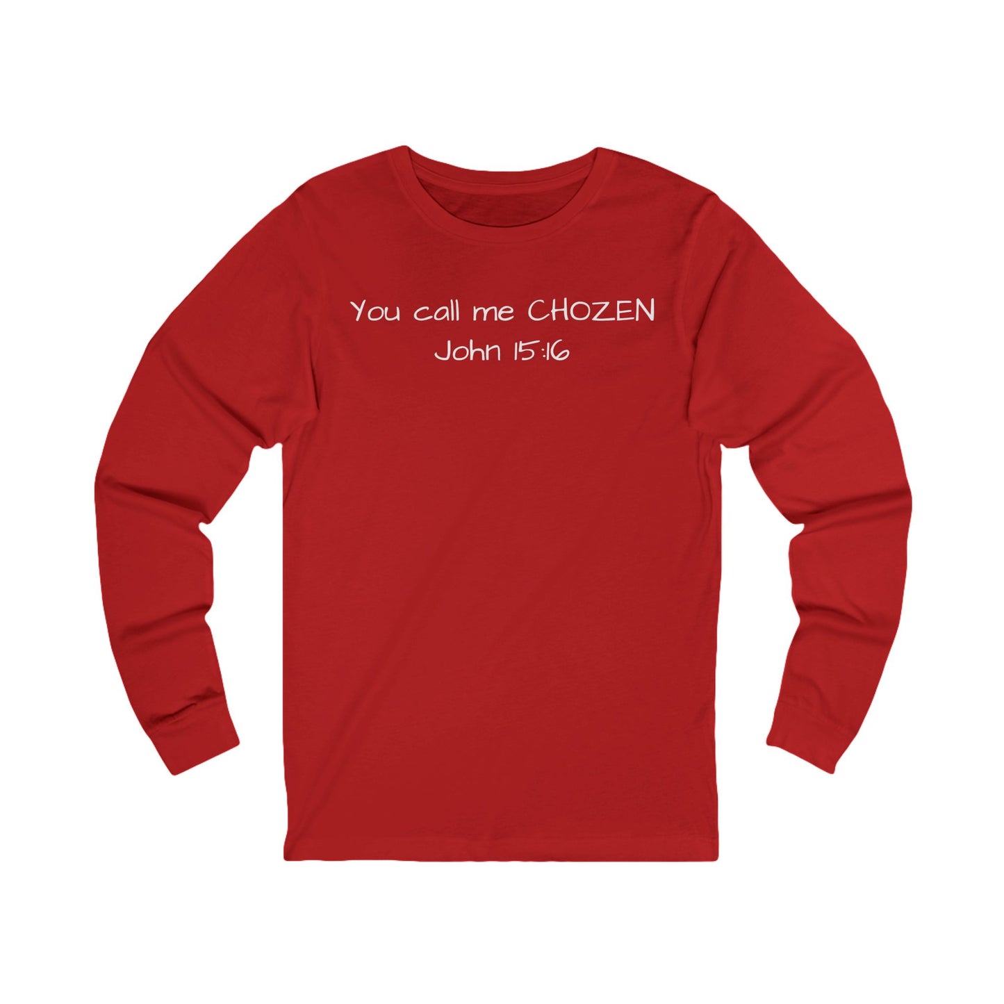 "You Call Me CHOZEN" Scripture Top, Inspirational Apparel, Faith-Based Gift, Christian Long sleeve Tee